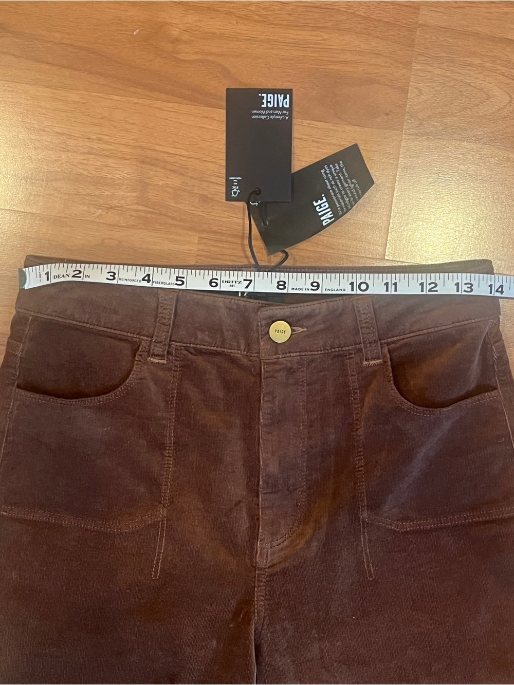 PAIGE Anessa Utility Pocket Mable Brown Corduroy Pants - size 26 - NWT - Picture 8 of 10